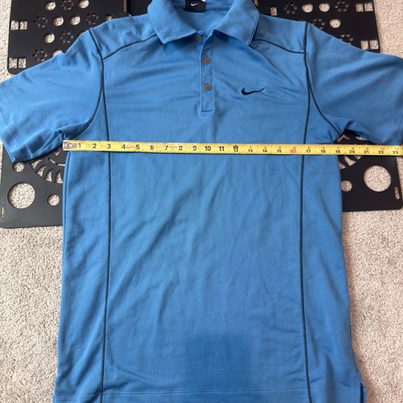 Nike Golf Mens Dri-FIT Polo Shirt Blue Short Sleeve Swoosh Size L - Picture 7 of 10